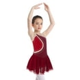 thumbnail image 4 of inhzoy Kids Girls Shiny Rhinestone Ballet Leotard Dress Ice Skating Dress Dancewear Red 8, 4 of 8