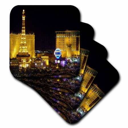 3dRose Las Vegas - Soft Coasters, set of 8