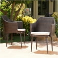 thumbnail image 4 of JERFIT 2-Piece Outdoor Patio Dining Chairs Set, Brown All-Weather PE Rattan Armchairs with Waterproof Cushions, 4 of 10