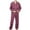 Burgundy, variant on Nrmvnmi Men Pajama Sets Sleepwear 2024 Soft Cozy Stripe Pajama Sets Collared Neck Long Sleeved Tops And Elastic Wais Pants Pajamas Suits Lightweight Breath Loungewear