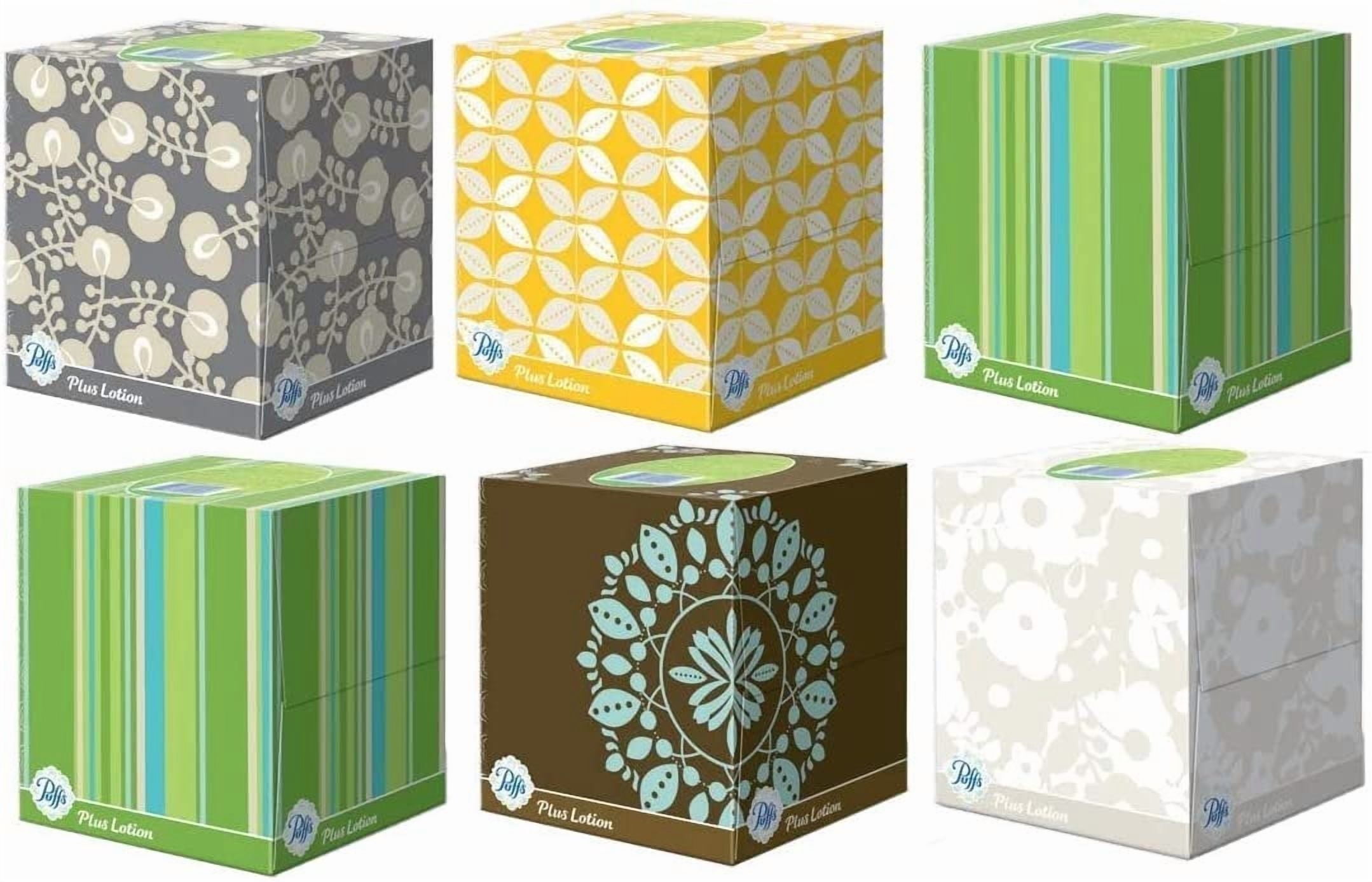 Puffs Plus Lotion Facial Tissues, Cube, 6 Boxes (56 Count Each) photo 1