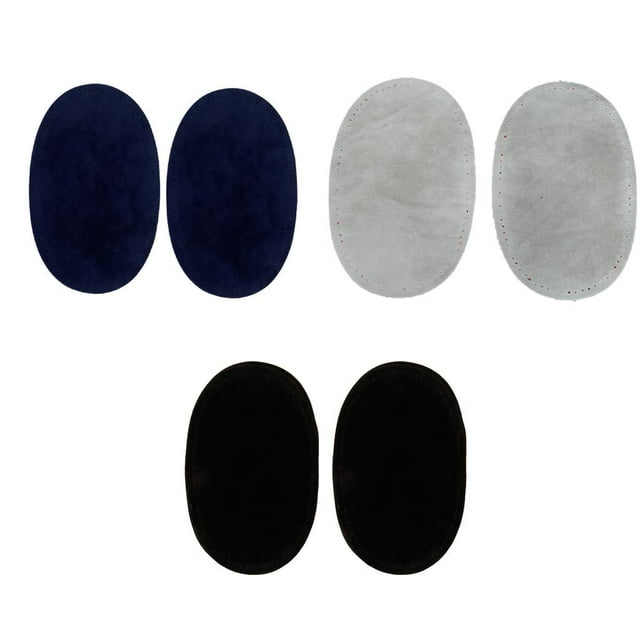 3 Pares De Tela De Ovalada Coser En El Codo Costura Hugo Parches de rodilla para el codo Negro Gris Azul