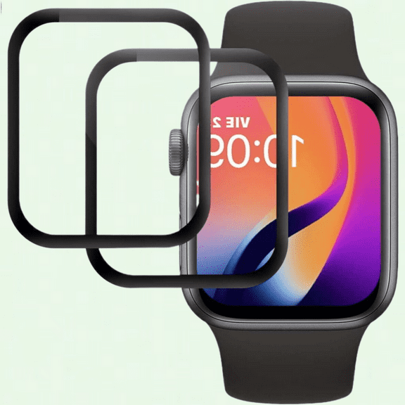 2 Pack Tempered Glass for Apple Watch Series 6/5/4/SE 44mm, Full Coverage Screen Protector, 9H Hardness