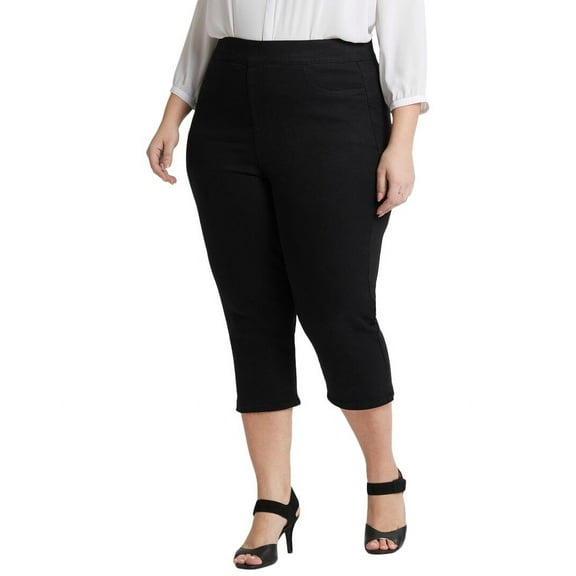 NYDJ womens  Plus Dakota Overdye Black Crop Jean, 3X