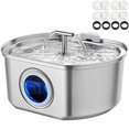 thumbnail image 1 of Fuente de agua para gatos Neareal de acero inoxidable de 3,2 L con 4 filtros, 1 of 9