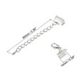 thumbnail image 2 of 10Set Ribbon Crimp Clamp Ends Lobster Claw Clasps & Chain 10mm Silver Tone for DIY, 2 of 6