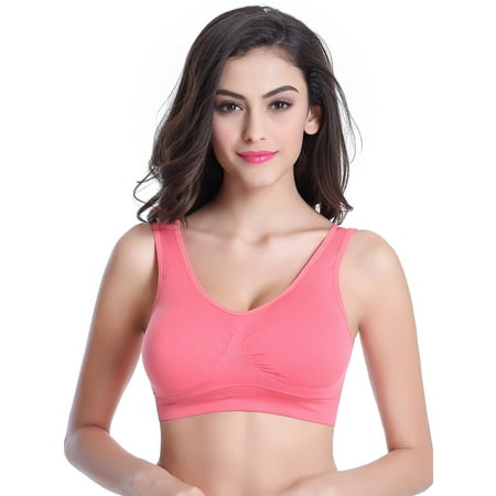 

Women s Seamless Bra With Pads Comfort Sports Bra Sexy Everyday Push Up Sports Bralette Vest Wireless Brassiere Bra