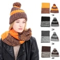thumbnail image 2 of Hat Scarf Set Fashion Chunky Breathable Pompom Knitted Hat Loop Scarf for Woman, 2 of 10