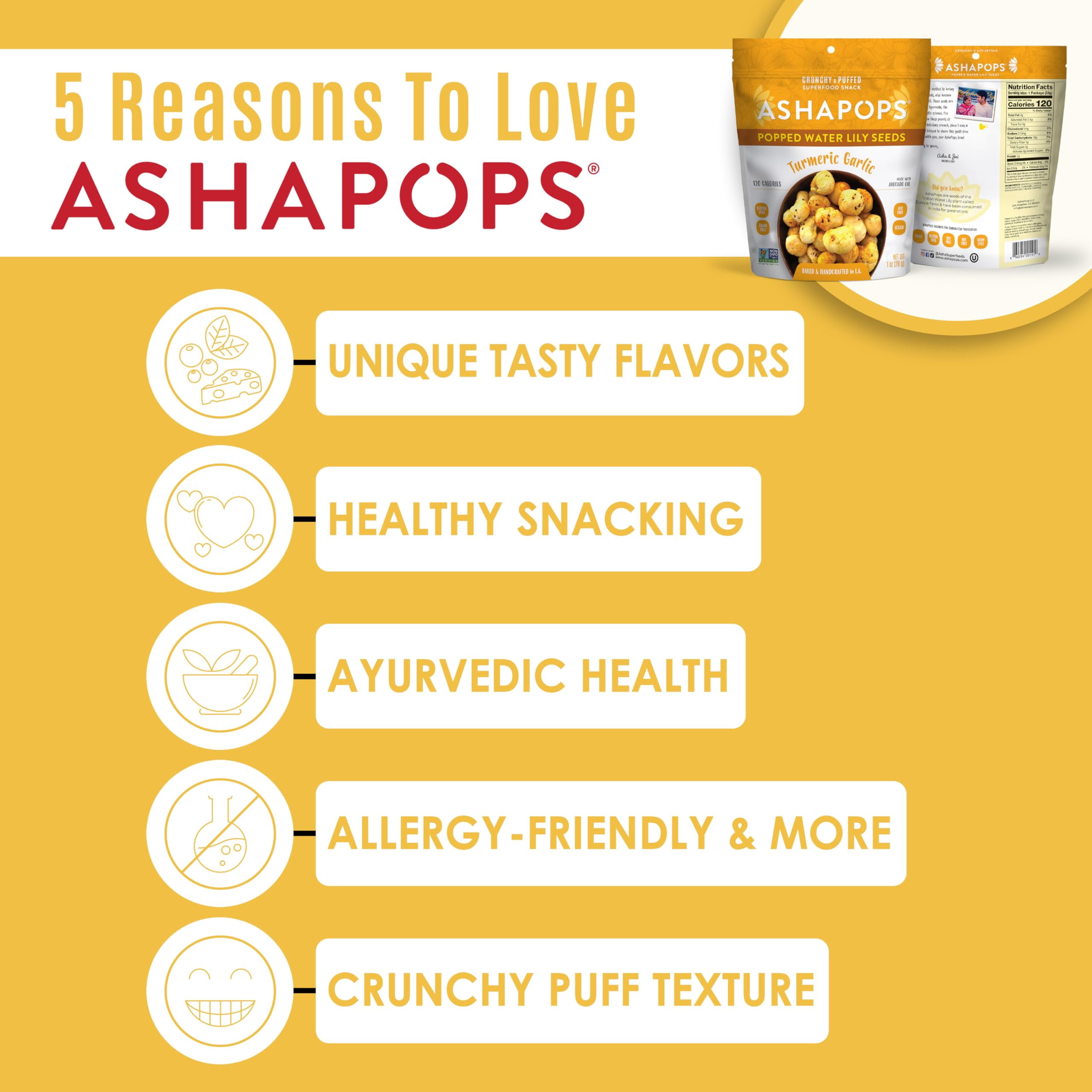 (Pack Of 6) Ashapops Seeds Lily Water Turmeric Garlic 1 Oz