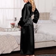 thumbnail image 5 of Dengjunhu Silk Robes for Women Long Bridesmaid Wedding Party Satin Robes Sleepwear with Waist Belt, 5 of 7