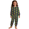 thumbnail image 4 of Tfken Girls Toddler Soft Outfit Sets Daily Wear Girls Tops With Pants Set Comfortable Fashion Plaid Long Sleeve Kids Stretch Outfit Size 3-4 Years, 4 of 4