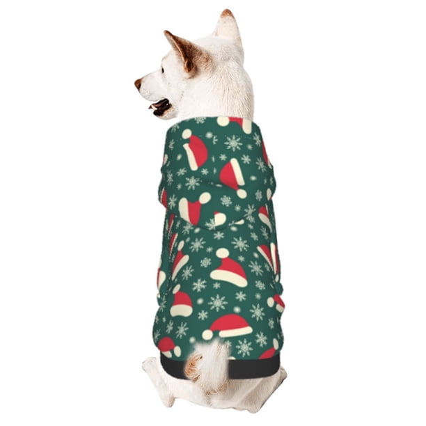 Balery Santa Hat Joy Green Festive Sudadera con Capucha para Perros Pequeños – Ropa para Mascotas, Disfraz para Perros y Gatos, Ideal para Fiestas y Cosplay-X-Small