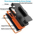 thumbnail image 5 of Galaxy S25 FE 5G Case,Takfox Samsung S25 FE Holster Phone Case with Built-in Screen Protector Swivel Belt Clip [3 Layers] Heavy Duty Full Body Protection Shockproof Kickstand Cover -Black/Orange, 5 of 8