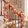 thumbnail image 6 of 69" Artificial Fall Maple Leaf Garland, Realistic Autumn Foliage Vine, Indoor Outdoor Hanging Decor for Fireplace Mantel, Front Door, Thanksgiving Halloween Harvest Party Home Decor (Beige), 6 of 6