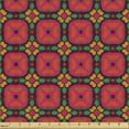 thumbnail image 2 of Ambesonne Retro Fabric by the Yard Upholstery, Square Like Motifs Shapes Art, 1 Yard, Vermilion Forest Green, 2 of 5