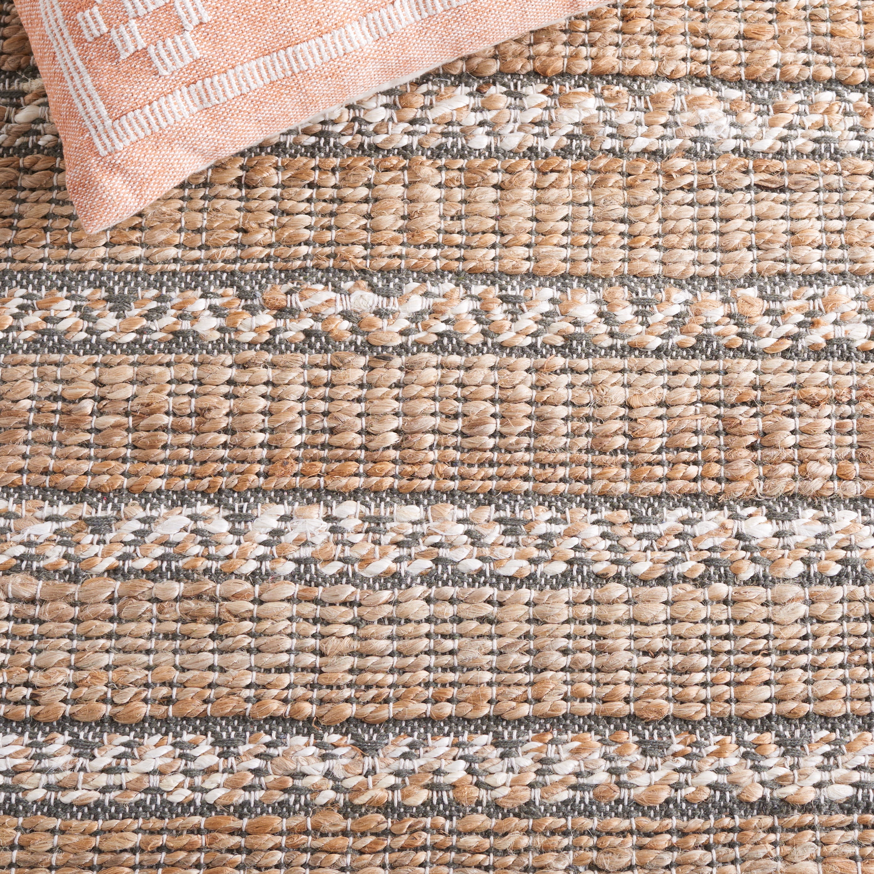SAFAVIEH Natural Fiber Jack Striped Area Rug, Olive/Natural, 6' x 9'
