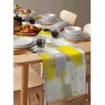 thumbnail image 6 of nqOlkjepod Yellow Table Runner 60 Inches Long Farmhouse Dress Scarves, Modern Geometric Grey Oil Painting Abstract Dining Tablerunner for Coffee Table/Kitchen Island/Party Décor, 13" x 60", 6 of 8