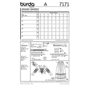 Burda Style Sewing Pattern 7171 - Renaissance, Size: A (10,12,14,16,18,20,22,24)