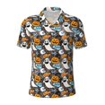 thumbnail image 2 of Daiia Happy Halloween2 Pattern Men’s Polo Shirts,Solid Deck Shirt,Classic Fit, Breathable Cotton Polo for Casual and Sport Wear-XX-Large, 2 of 7