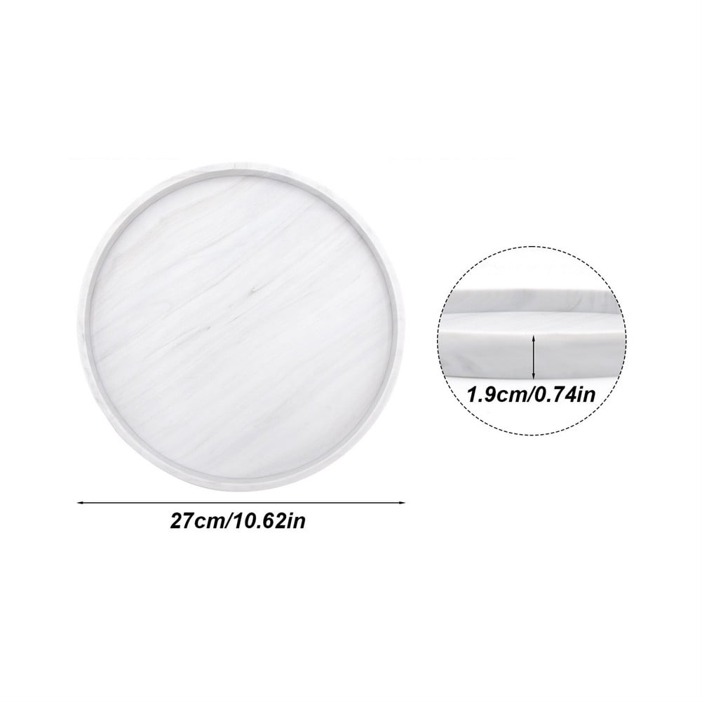 Silicone Round Bathroom Vanity Tray Soap Dispenser Tray Countertop Storage 27CM