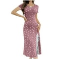 thumbnail image 1 of Camisón corto con tirantes para mujer, ropa de dormir a la moda con estampados para el hogar, pijama cálido, 1 of 3