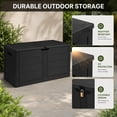 thumbnail image 4 of Nnovaroom 70-Gallon Outdoor Storage Box, Deck Box, Outdoor Storage Bench with Lock-Ready Latch, Black, 4 of 10