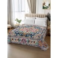 thumbnail image 2 of Colorful Boho Flat Sheet Only Twin Size, Soft Breathable Bed Top Sheets for Mattress, Ethnic Vintage Mexican Flowers Southwestern Luxury Bedding Flat Sheets for Home Hotel Bedroom Bed Protection, 2 of 9