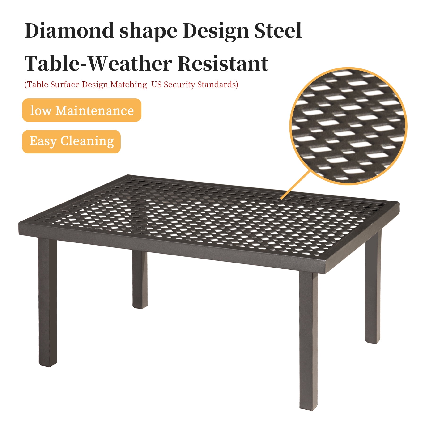 Domi Patio Conversation Set of 4, Cushioned Outdoor Furniture Sets with All Weather Galvanized Steel Frame (Spring Coil Seat Cushion) -Blue