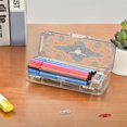 thumbnail image 7 of Plastic Pencil Box Large Capacity Pencil Boxes Clear Boxes with Snap-Tight Lid Stylish Office Supplies Storage Organizer Box Western-style Cowhorn Skulls, 7 of 7