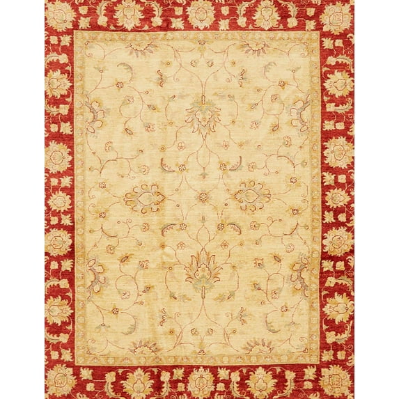 Ahgly Company Indoor Rectangle Abstract Orange Oriental Area Rugs, 3' x 5'
