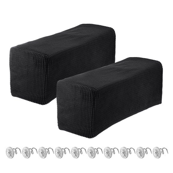 Unique Bargains Stretch Armrest Covers for Sofas and Chairs Black