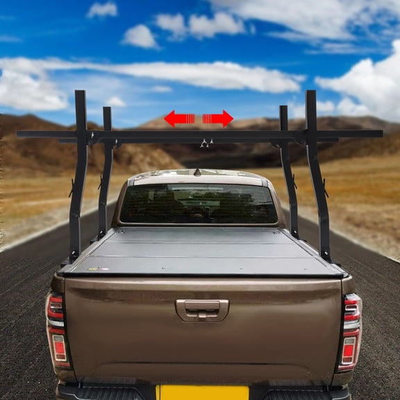 1000Lbs Universal Adjustable Carbon Steel Pick Up Truck Bed Ladder Rack Carrier Black 13.98*32.68