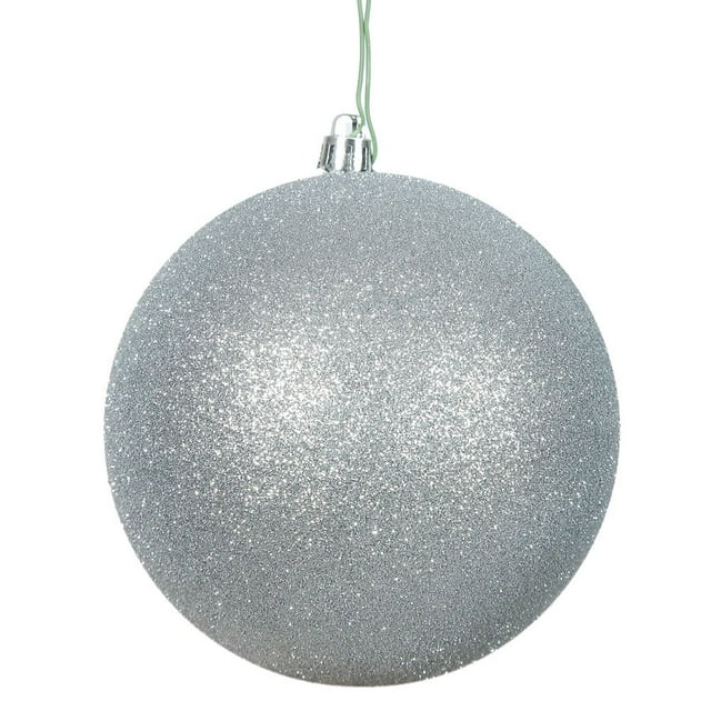 Bola de Adorno Navideño Vickerman Brillo Plata Paquete de 4