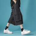 thumbnail image 7 of CONZONE Mens Casual Cargo Shorts Elastic Waist Drawstring Summer Shorts for Men Solid Color Lightweight Loose Fit Workout Gym Shorts With Pockets, 7 of 7