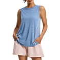 thumbnail image 2 of Uootdi Women's Yoga Tanks Sleeveless Contrast Mesh Quick Dry Tops Training Breathable Stretch Running Tops Gift, 2 of 9