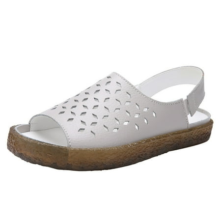 

NOKIO Women s Hollow Slip On Flat Leather Loafers Fashion Handmade Stitch Comfort Non-Slip Oxford Soft Sole Breathable Nurse Work Walking Driving Shoes Casual Fisherman Sandals