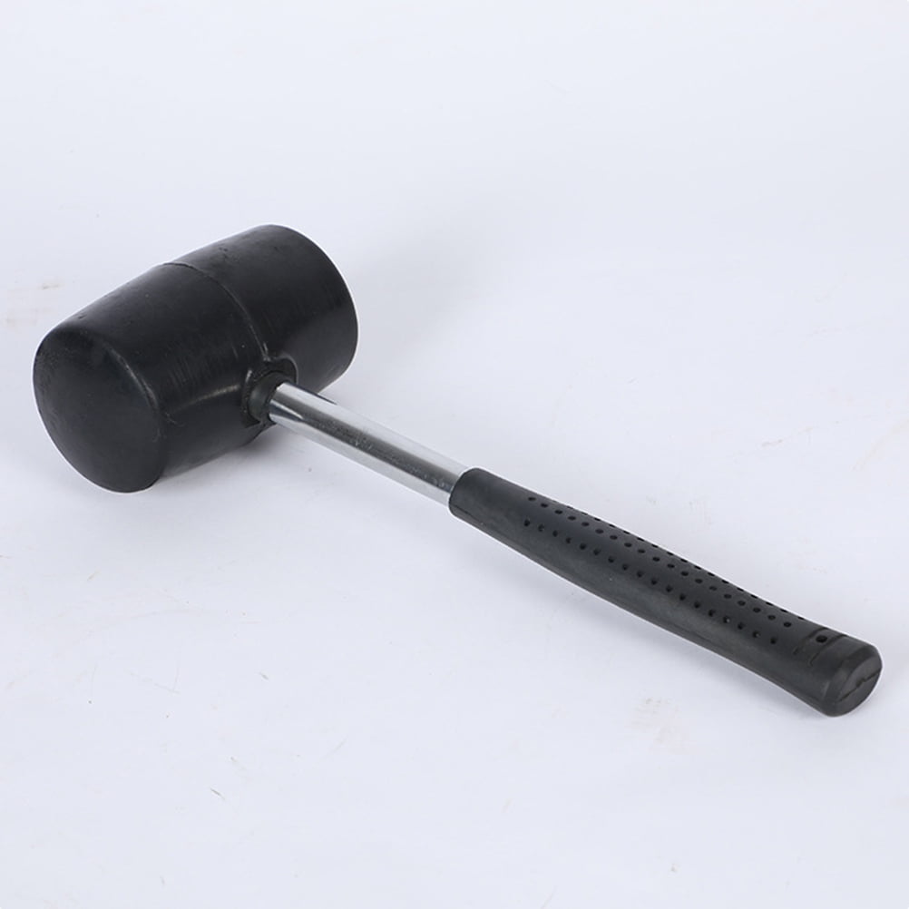 FOMIYES Rubber Mallet Hammer Set with Chisel for Tile Installation, Woodworking, Carpentry, and General Use - Black