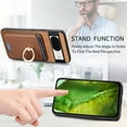 thumbnail image 3 of Case Designed for Google Pixel 7, Classic Business Anti-falling Detachable Magnetic Card Holder Bag Support Car Magnetic Mount with Finger Ring Kicktand Phone Case Cover - Brown, 3 of 6