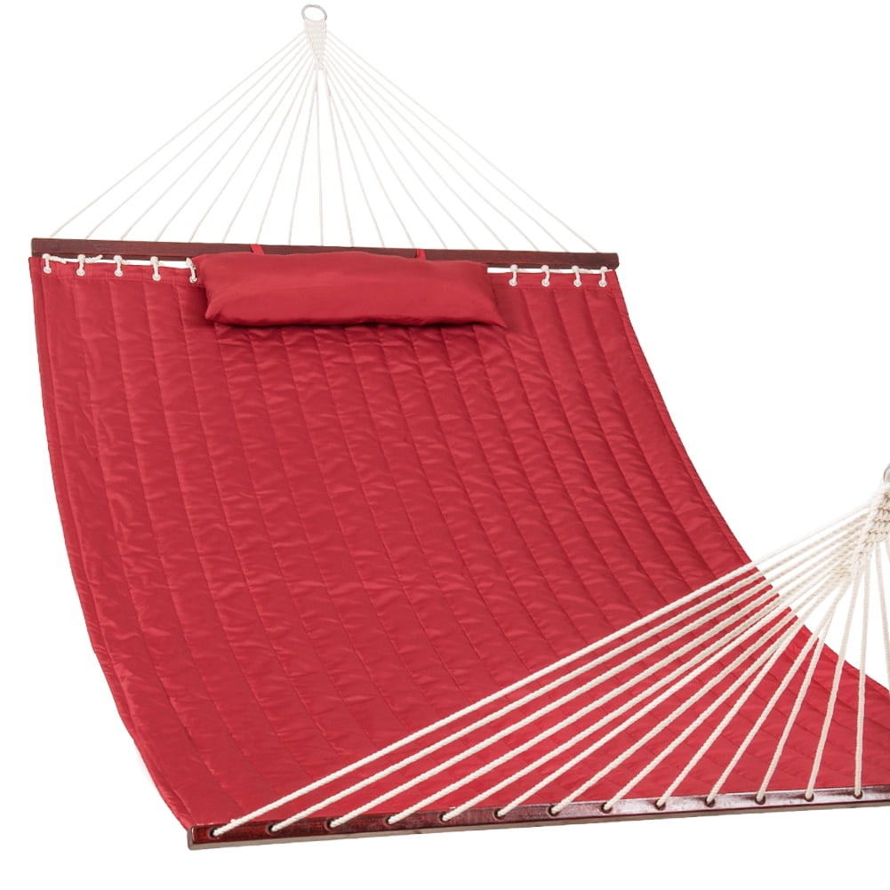 Lazy Daze Hammocks 55" Double Size Quilted Fabric Hammock with Hardwood