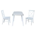 thumbnail image 5 of 42" Round Solid Wood Dual Drop Leaf Table with 2 Chairs in White, 5 of 6