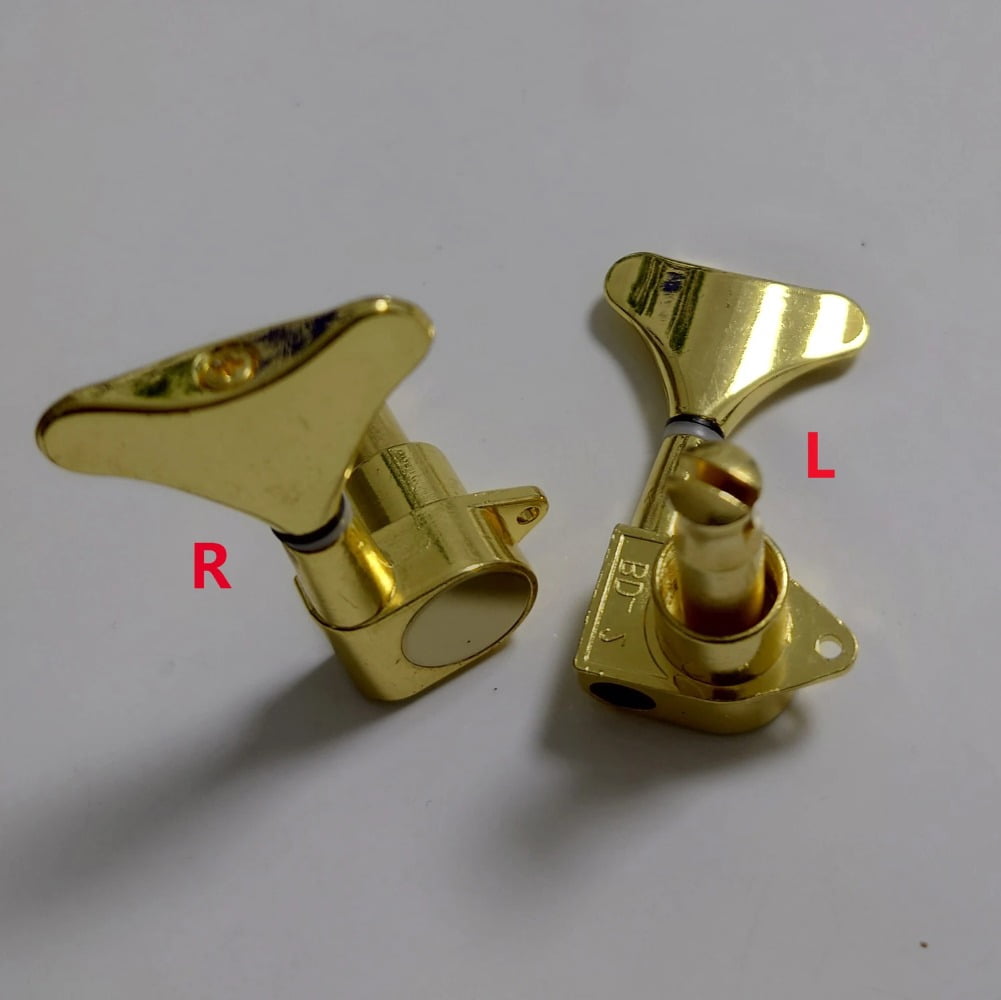 Gold Closed Electric Bass Tuning Pegs Left & Right Tuners Set for 3L 3R/2L 3R/3L 2R/2L 2R String Configuration Bass Guitar