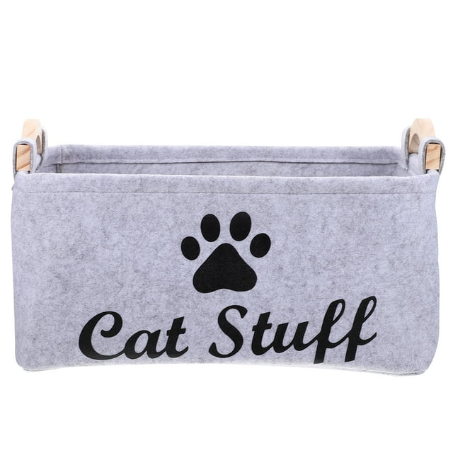 Pet Toy Storage Bin Dog and Cat Accessory Felt Basket Chest Organizer Container