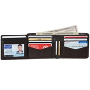 Alpine Swiss RFID Mens Wallet Deluxe Capacity Hybrid Bifold Flipout ID Window