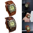 thumbnail image 1 of Reloj de Pulsera Yinane Correa de Cuero Vintage Punk 2 Uds, 1 of 8