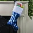 thumbnail image 2 of Northlight 22.75" Sky Blue and Silver Reversible Sequined Christmas Stocking with Faux Fur Cuff, 2 of 5