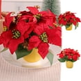 thumbnail image 6 of Nilvkv Artificial Potted Poinsettias Red Christmas Pots Flowers Easter False Bonsai Arrangements for Home Office, Christmas Decorations, 6 of 6