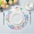 thumbnail image 5 of GZHJMY Watercolor Floral Pattern Round Placemats, Durable Non-Slip Table Mat Heat and Stain Resistant Placemat for Kitchen Table Outdoor BBQ Activities, 1PCS, 5 of 7