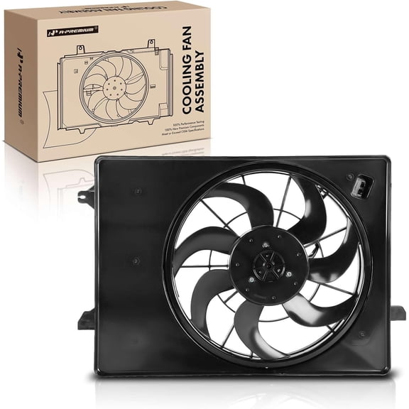 A-Premium Engine Radiator Cooling Fan Assembly with Brushless Motor Compatible with Select Hyundai Models - Palisade 2020 2021 2022 3.8L - Replace# 25380S8500