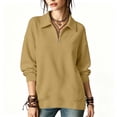 thumbnail image 5 of Perfectbot Women's Quarter Zip Collared Sweatshirt Long Sleeve Casual Loose Fit Fall Fashion Top, 5 of 6