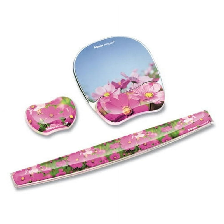 Photo Gel Keyboard Wrist Rest with Microban Protection, 18.56 x 2.31, Pink Flowers Design Photo Gel Keyboard Wrist Rest with Microban Protection, 18.56 x 2.31, Pink Flowers Design